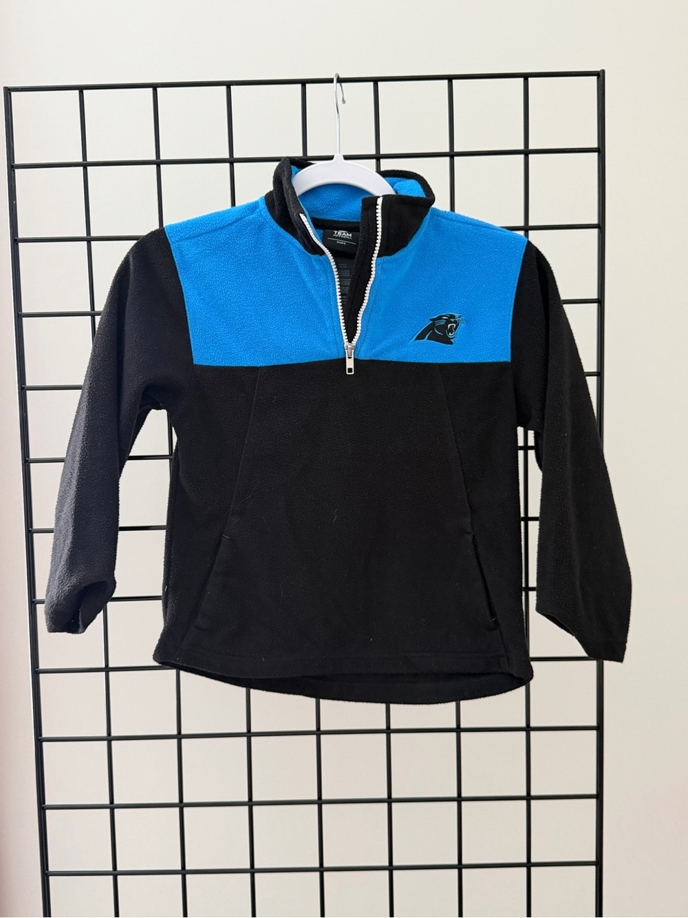 Kids Team Apparel Black and Blue Quarter-Zip Puffer Pullover